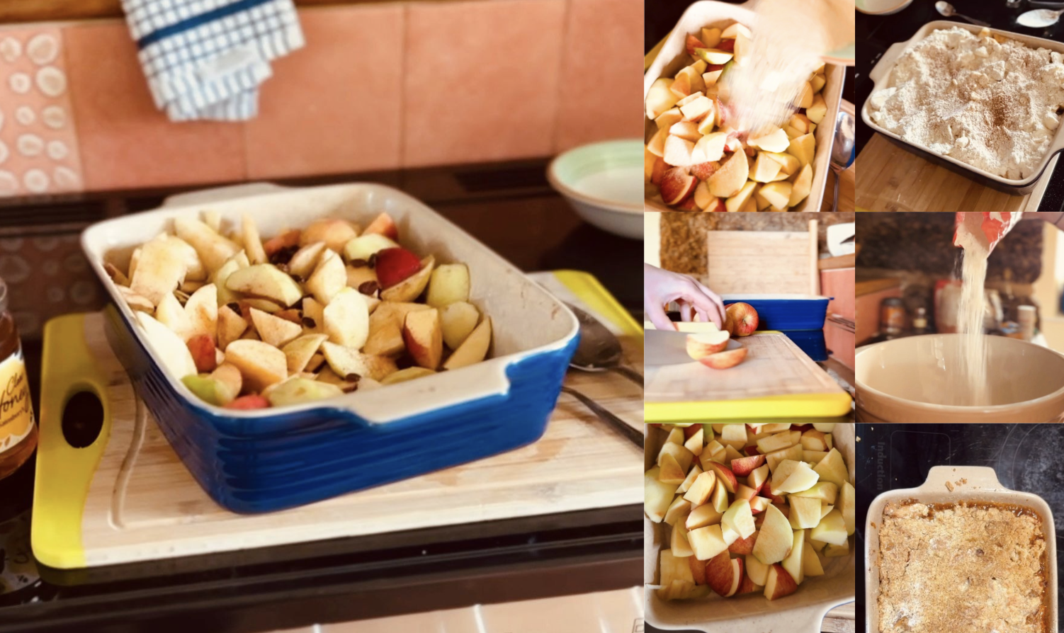 Homemade apple crumble