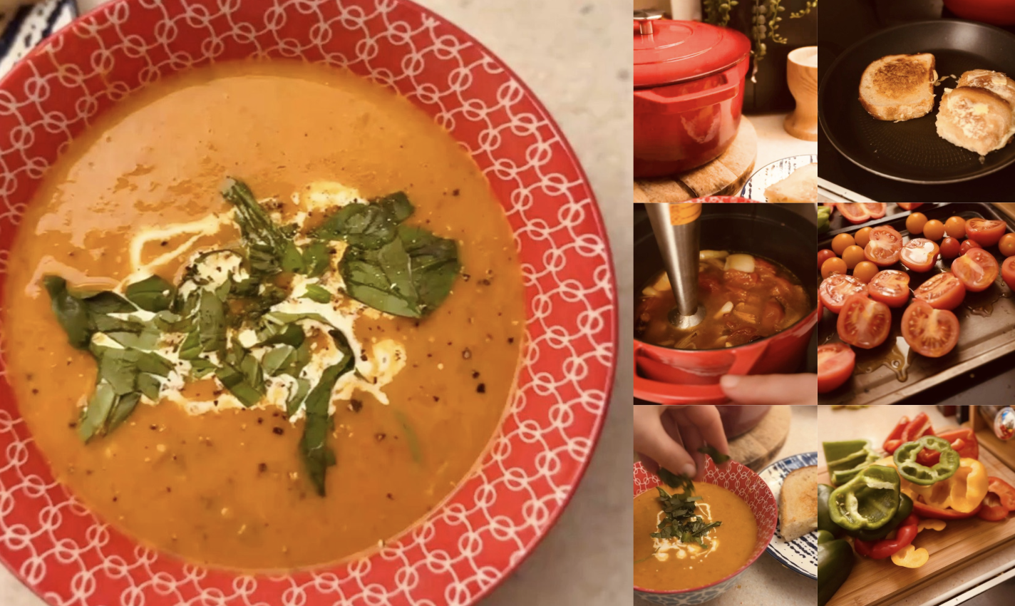 Red pepper and tomato soup